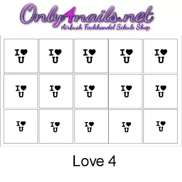 Airbrush Schablone Nailart Schablone Love 4