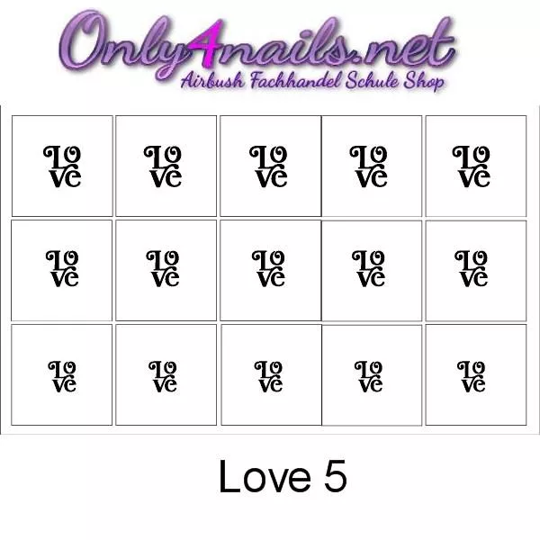 Airbrush Schablone Nailart Schablone Love 5