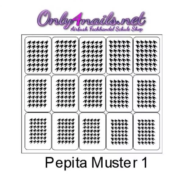 Airbrush Pepita Muster 1 Schablone 15er Karte