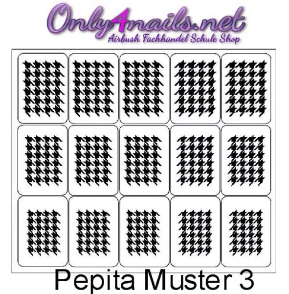 Airbrush Pepita Muster 3 Schablone 15er Karte