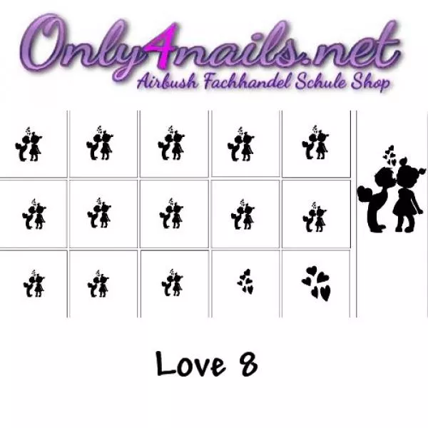 Airbrush Nailart Schablone Love 8