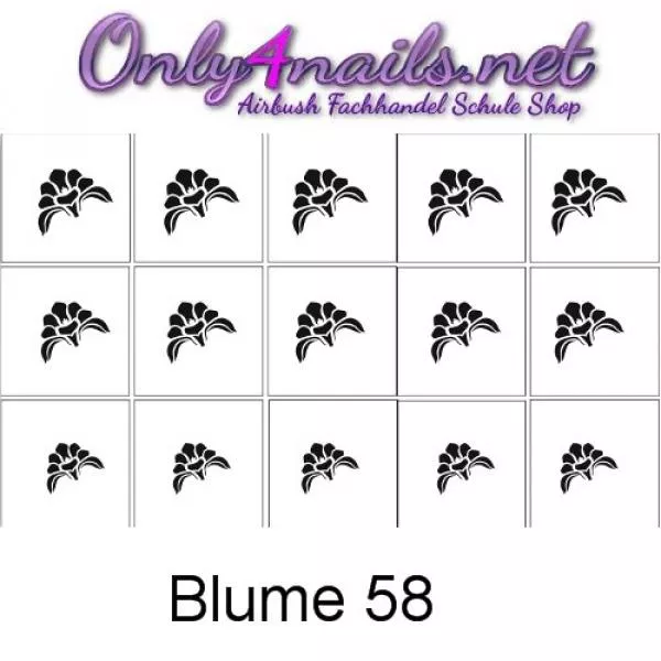 Airbrush Nailart Schablone 15er Karte Blume 58