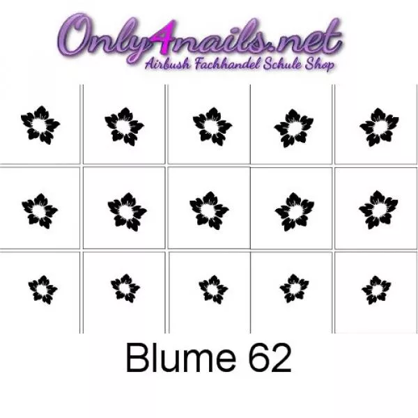 Airbrush Nailart Schablone 15er Karte Blume 62