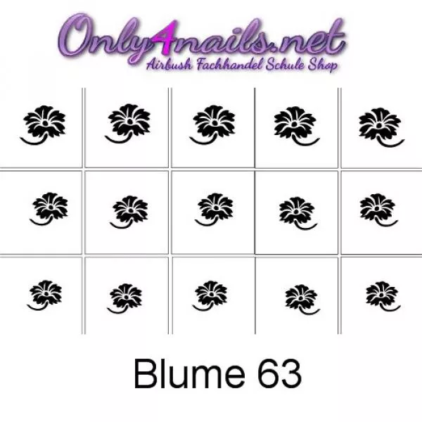 Airbrush Nailart Schablone 15er Karte Blume 63