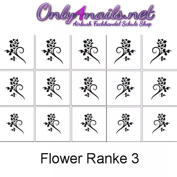 Airbrush Nailart Schablone Flower Ranke 3