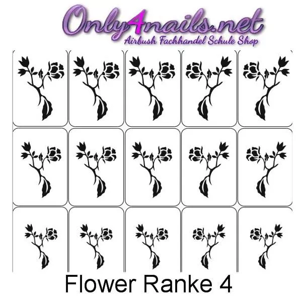 Airbrush Nailart Schablone Flower Ranke 4