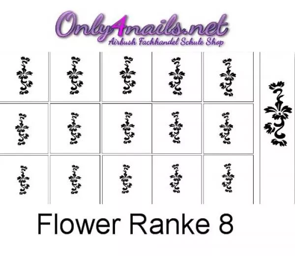 Airbrush Nailart Schablone Flower Ranke 8