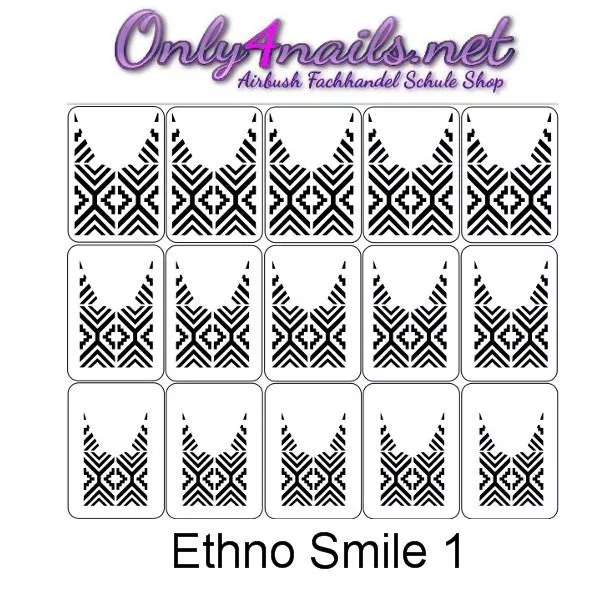 Airbrush Nailart Schablone Ethno Smile1