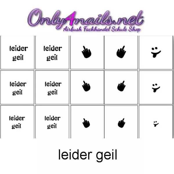 Airbrush Nailart Schablone 15er Karte leider geil