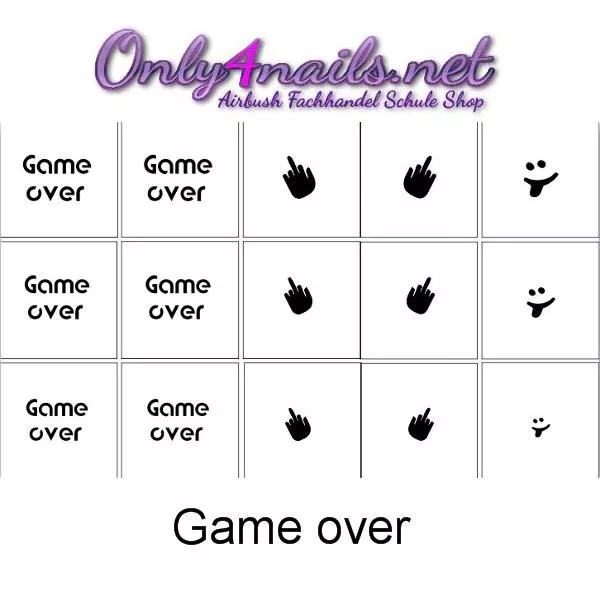 Airbrush Nailart Schablone Game over