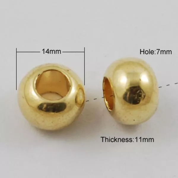 Acryl Rondell Perle, gold 5 Stück