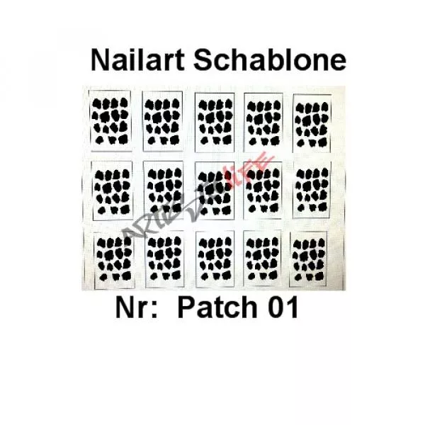 Nailart Schablone 15er Karte Patch 01