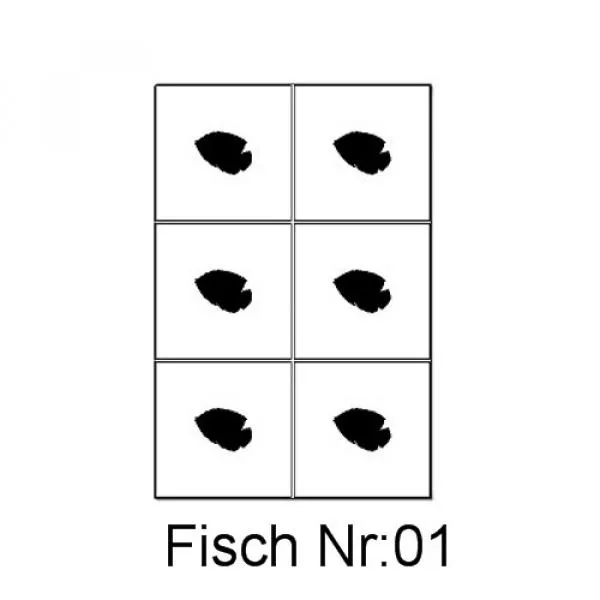 Nailart Schablone 6er Karte Fisch 01