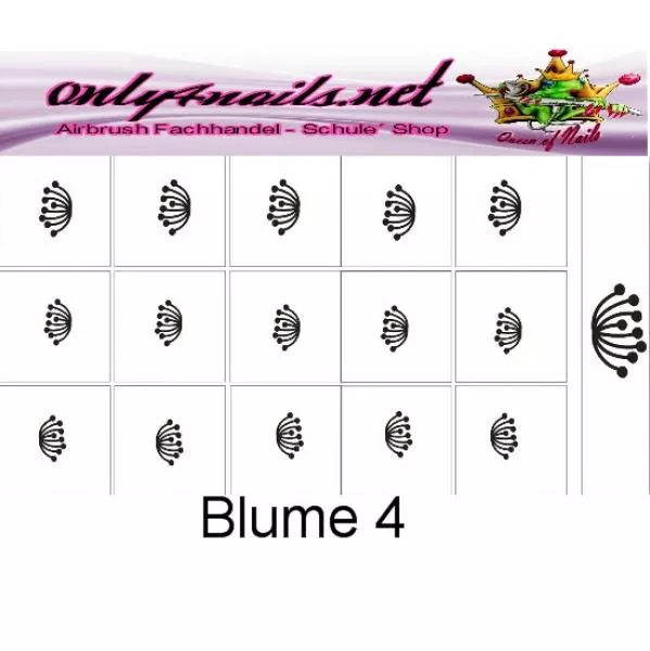 Nailart Schablone 6er Karte Blume 4