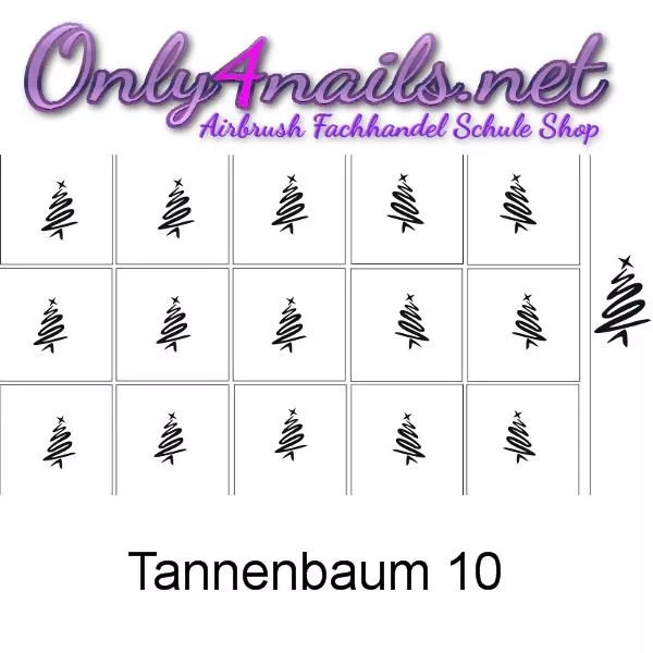 Airbrush Tannenbaum 10 Nailart Schablone