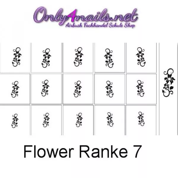 Airbrush Nailart Schablone Flower Ranke 7