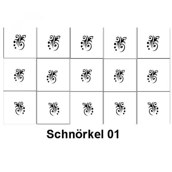 Nailart Schablone 15er Karte Schnörkel 01