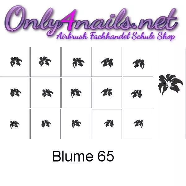 Airbrush Nailart Schablone Blume 65