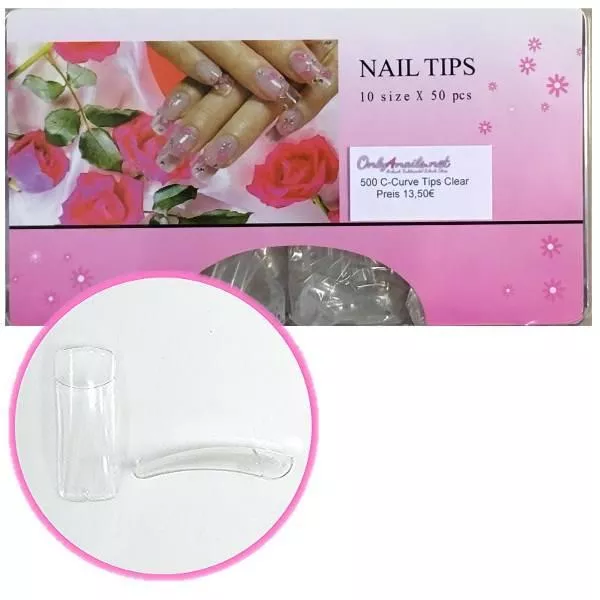 MaxiNails 500 C-Curve Tips Clear