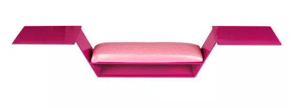 Armauflage aus Stahl für den Nageltisch Pink