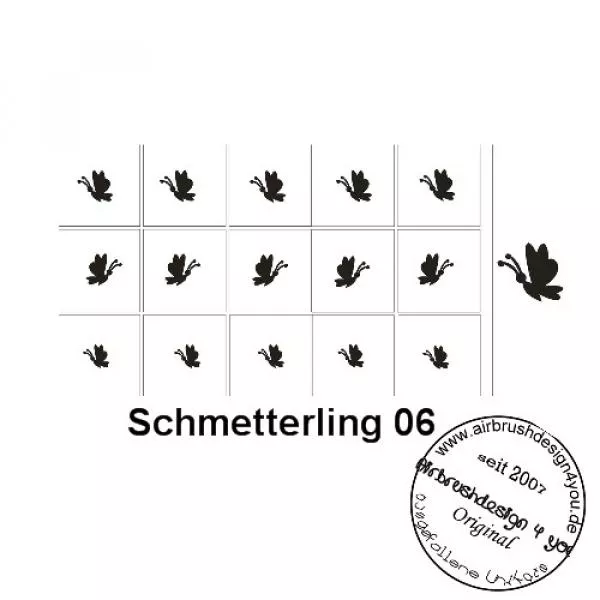 Nailart Schablone 15er Karte Schmetterling 06