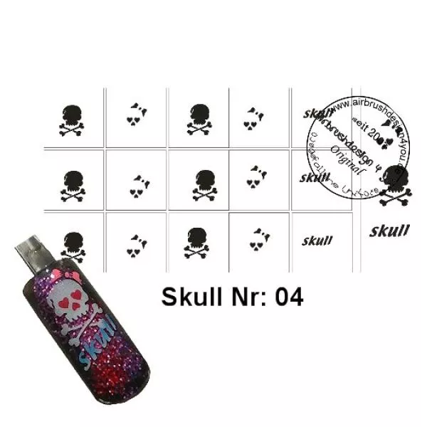Nailart Schablone 15er Karte Skull 4