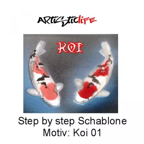 Airbrush Step by Step A4 Schablone AL-Koi 01 M