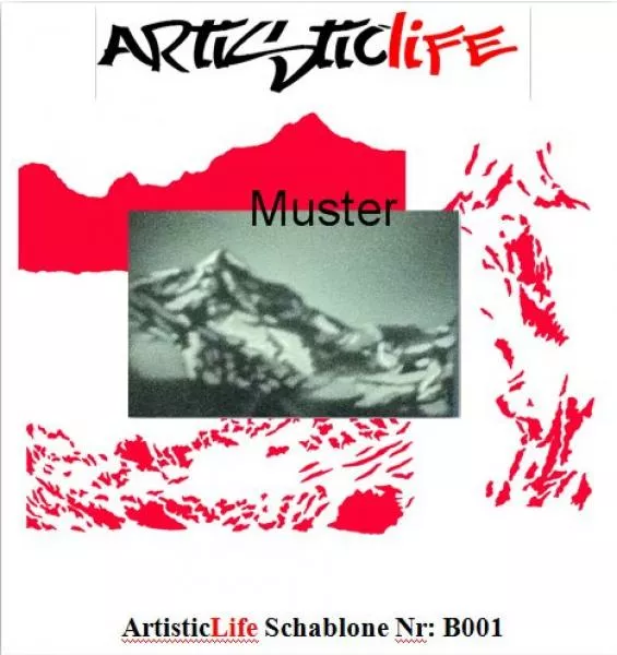 Airbrush Step by Step A4 Schablone AL-Berg