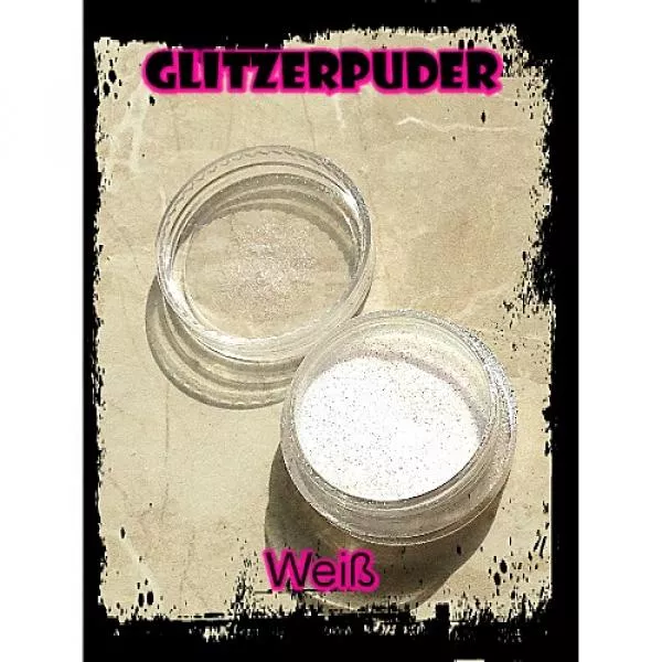 Strahlende Nägel mit dem feinsten Glitzerpuder Weiß