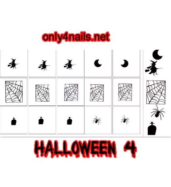 Nailart Schablone 15er Karte Halloween 4