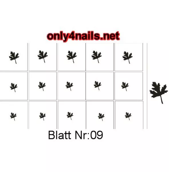 Nailart Schablone 15er Karte Blatt 09