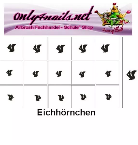 Nailart Schablone 15er Karte Eichhörnchen