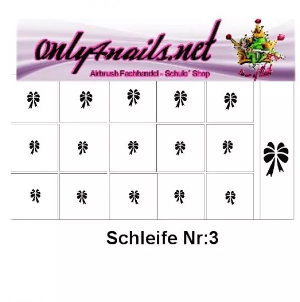 Nailart Schablone 15er Karte Schleife Nr:3