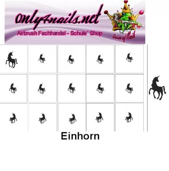 Nailart Schablone 15er Karte Einhorn