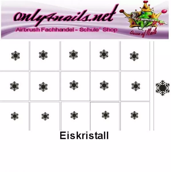 Nailart Schablone 15er Karte Eiskristall