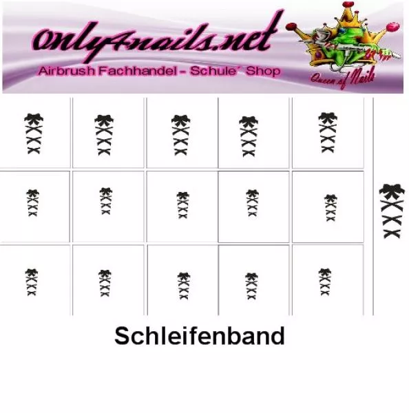 Nailart Schablone 15er Karte Schleifenband