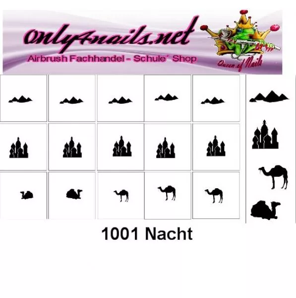 Nailart Schablone 15er Karte 1001 Nacht