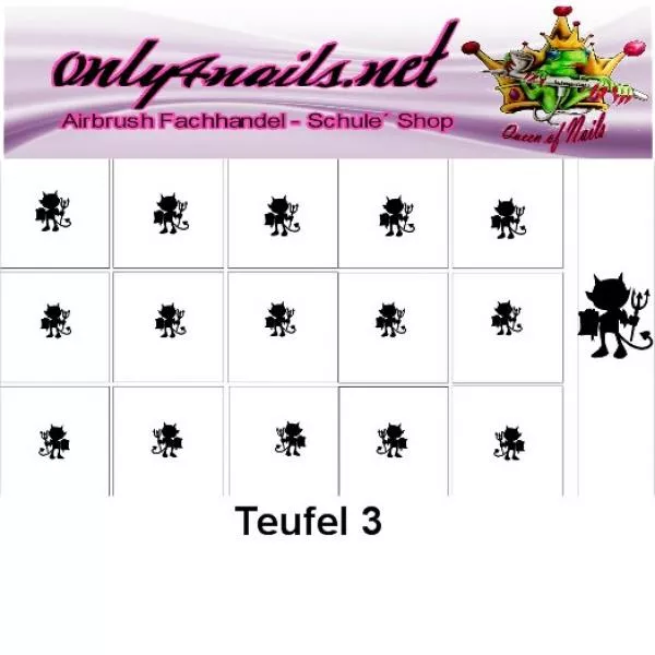 Nailart Schablone 15er Karte Teufel 3