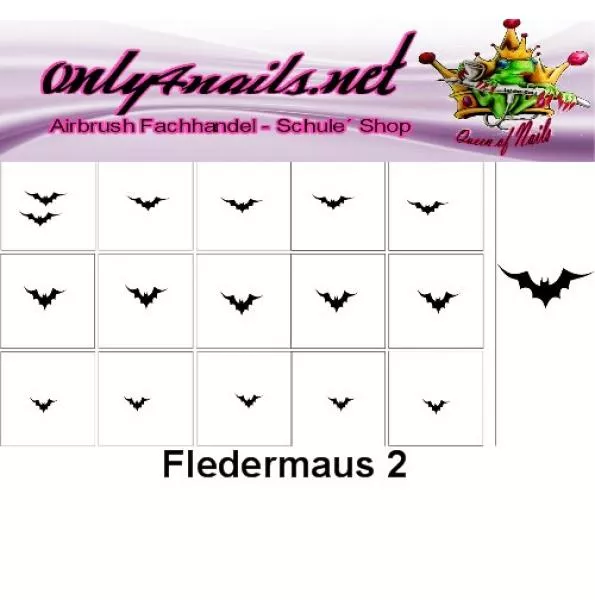 Nailart Schablone 15er Karte Fledermaus 2