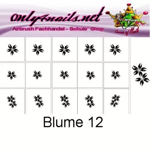 Nailart Schablone 15er Karte Blume 12