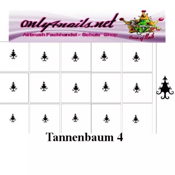 Nailart Schablone 15er Karte Tannenbaum 4