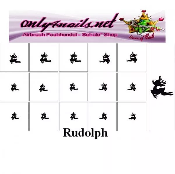 Nailart Schablone 15er Karte Rudolph