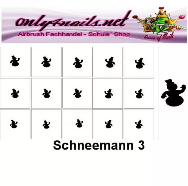 Nailart Schablone 15er Karte Schneemann3
