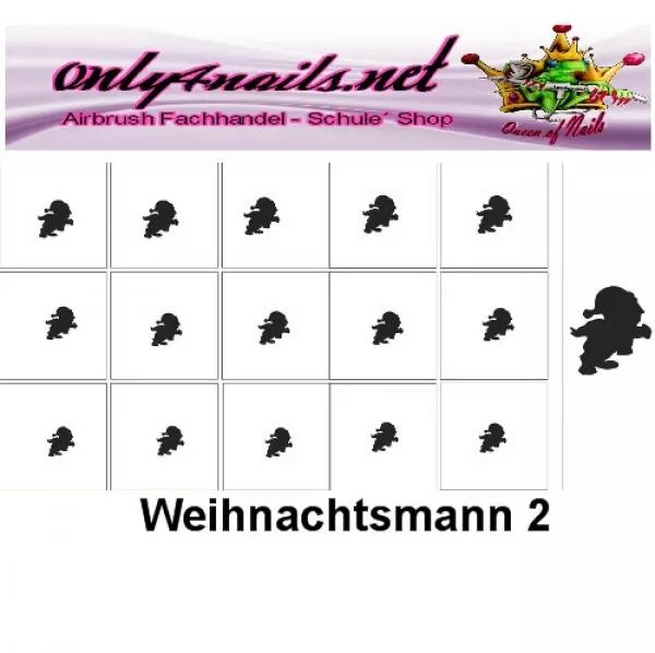 Nailart Schablone 15er Karte Weihnachtsmann 2