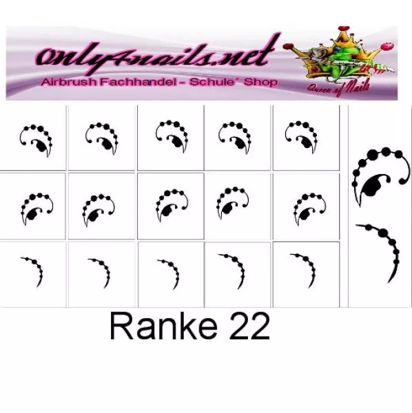 Nailart Schablone 15er Karte Ranke 22