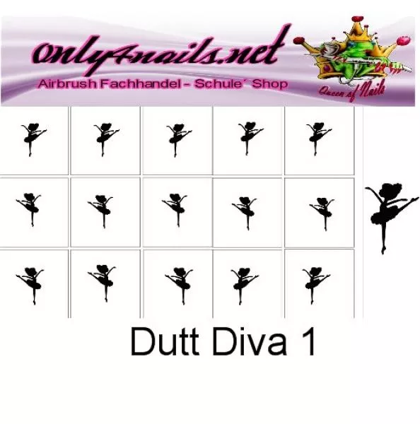 Nailart Schablone 15er Karte Dutt Diva 1