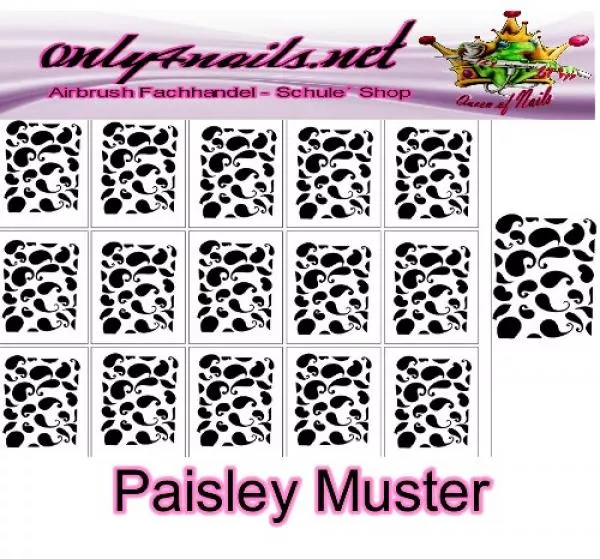 Nailart Schablone 15er Karte Paisley Muster