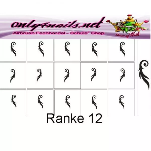 Nailart Schablone 15er Karte Ranke 12