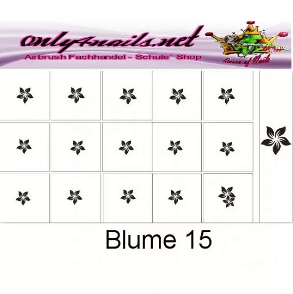 Nailart Schablone 15er Karte Blume 15