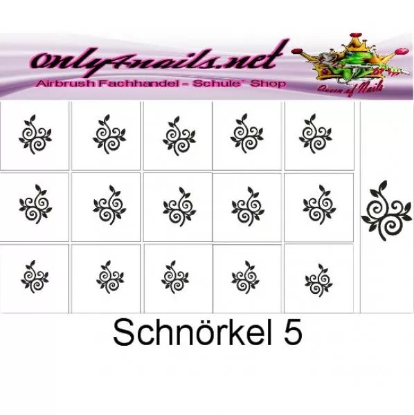 Nailart Schablone 15er Karte Schnörkel 05